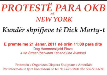 Proteste e Diaspores Shqiptare ne Amerike para OKB