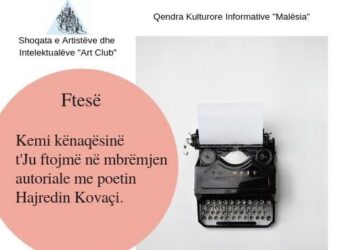 Në Tuz, do të mbahet mbrëmje autoriale me poetin Hajredin Kovaçi