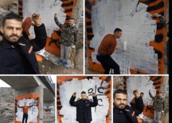 Vandalizëm – Zhgarravitet grafiti i Flamurit kuq e zi në Tërgaja