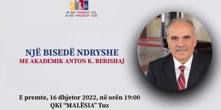 Qendra Kulturore-Informative ‘’Malësia’’ në Tuz, organizon mbrëmje autoriale ‘’Një bisedë ndryshe‘’ me Akad. prof. dr. Anton Kolë Berishaj