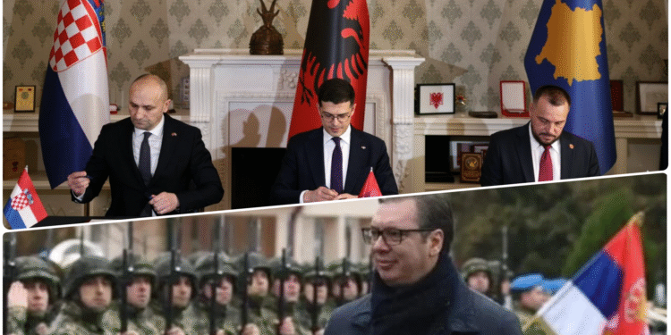 Vuçiq: Aleanca ushtarake mes Shqipërisë, Kosovës dhe Kroacisë na detyroi ta forcojmë ushtrinë