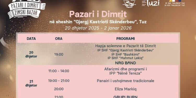 Komuna e Tuzit prezanton programin muzikor për festat e fundvitit