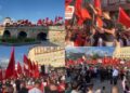 Protestë masive në Shkup për gjuhën shqipe, raportohen arrestime dhe bllokim i studentëve nga Tirana