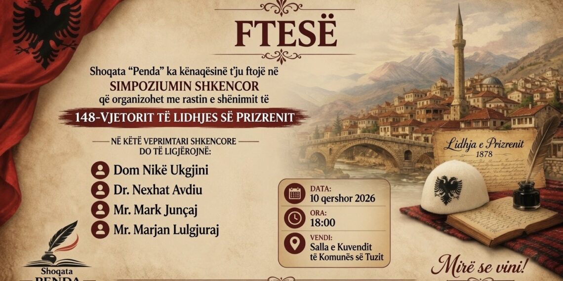 Shoqata “Penda” organizon simpozium shkencor me rastin e 148-vjetorit të Lidhjes së Prizrenit
